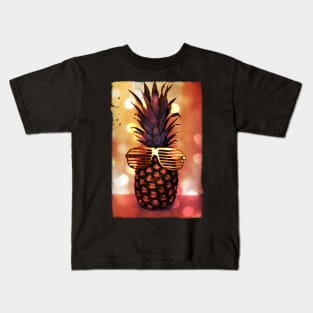 Pineapple with Grill Glasses Kids T-Shirt